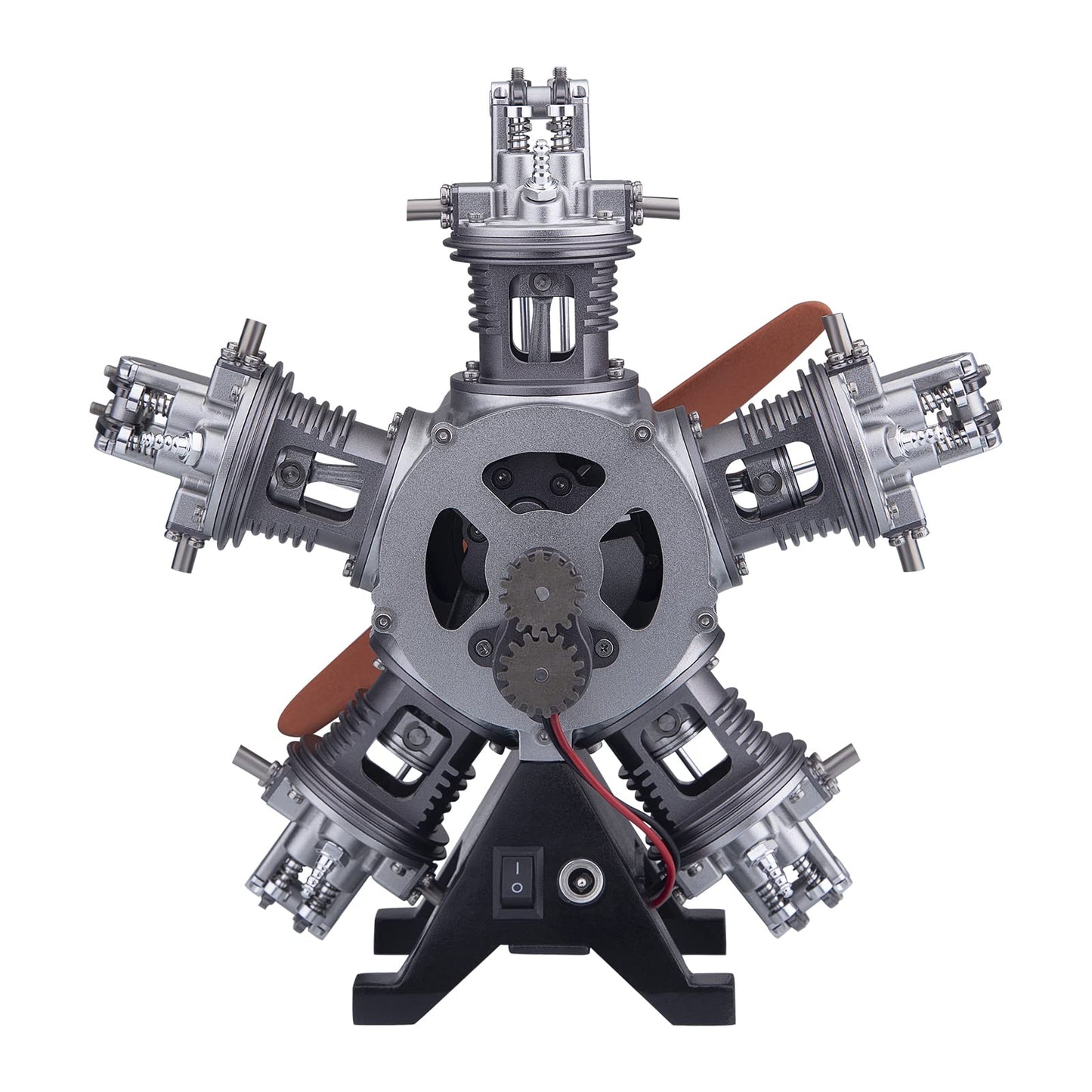 YounggDiy 230+pcs/Set 1:6 Five-Cylinder Radial Engine Aircraft Engine Simulation Electric Model Metal Machinery DIY Assembly Kit Science Education Educational Toys Gift Ornaments